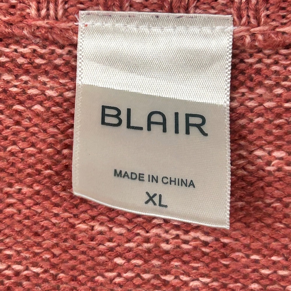 Blair Sweater Vest Womens XLarge Red Marled Full Zip Mock Neck Acrylic Knit - Picture 5 of 10